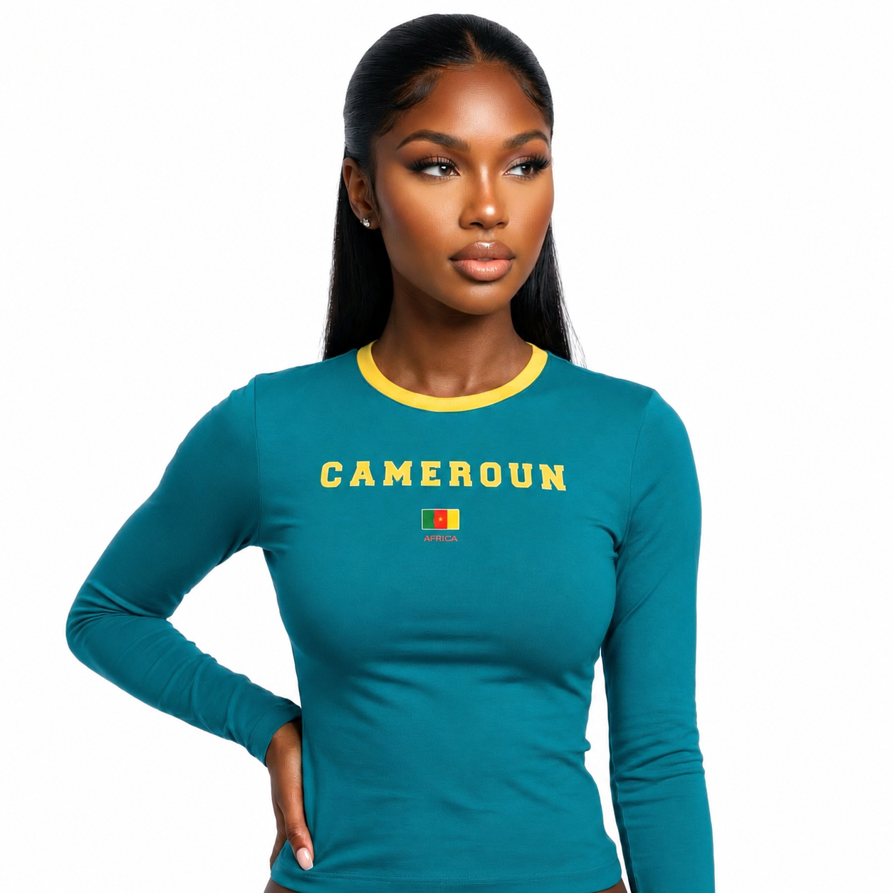 T-shirt Ajusté / Manches Longues - Cameroun