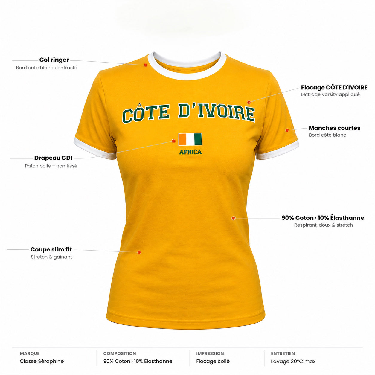 T-shirt Ajusté - Côte d'Ivoire